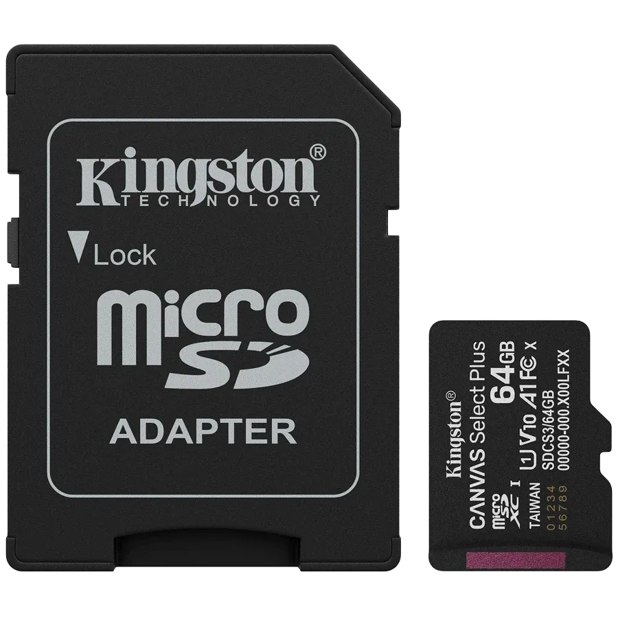 Карта памет Kingston 64GB microSDXC Canvas Select Plus Gen3 100MB/s A1 Card +