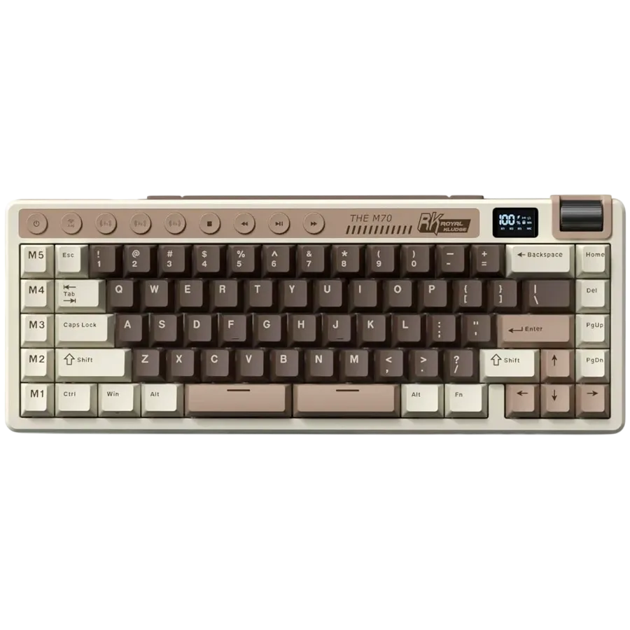 Геймърска клавиатура Royal Kludge RK M70 Mocha Grey Cream switch