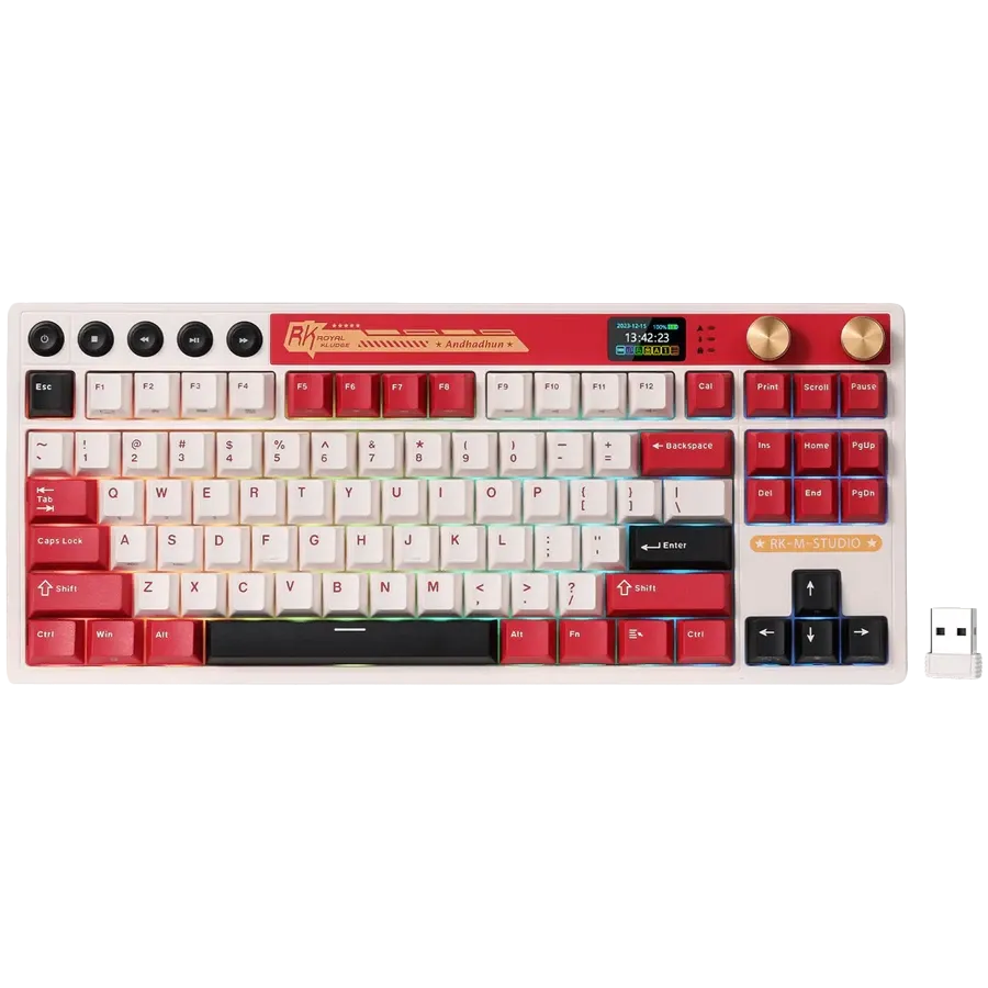 Геймърска клавиатура Royal Kludge RK M87 Famicom Cream switch