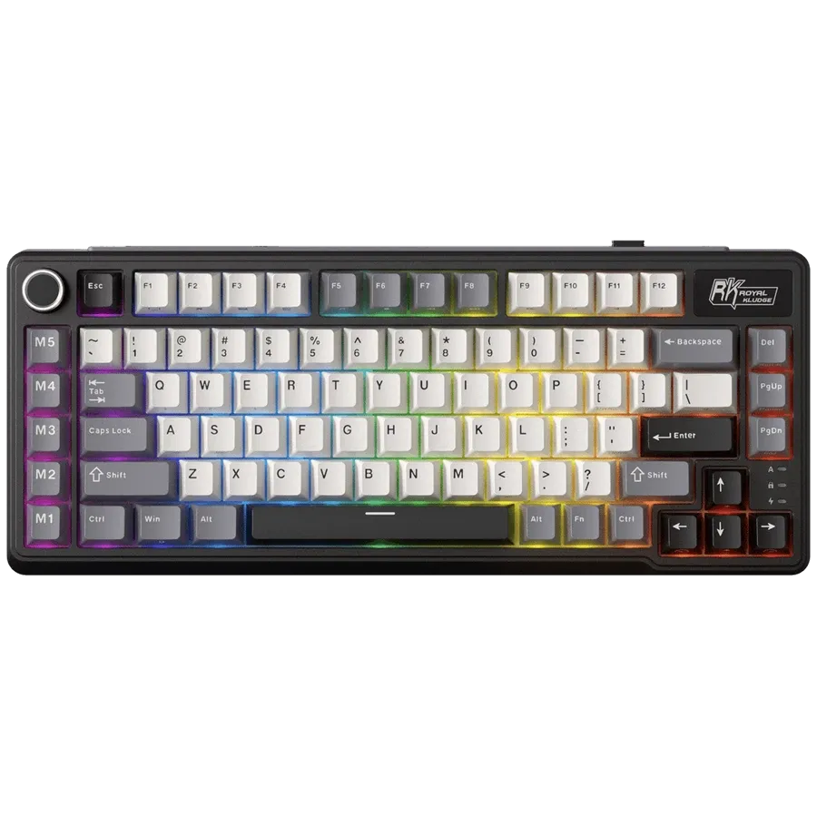 Геймърска клавиатура Royal Kludge RK L75 Knight Black Cream switch