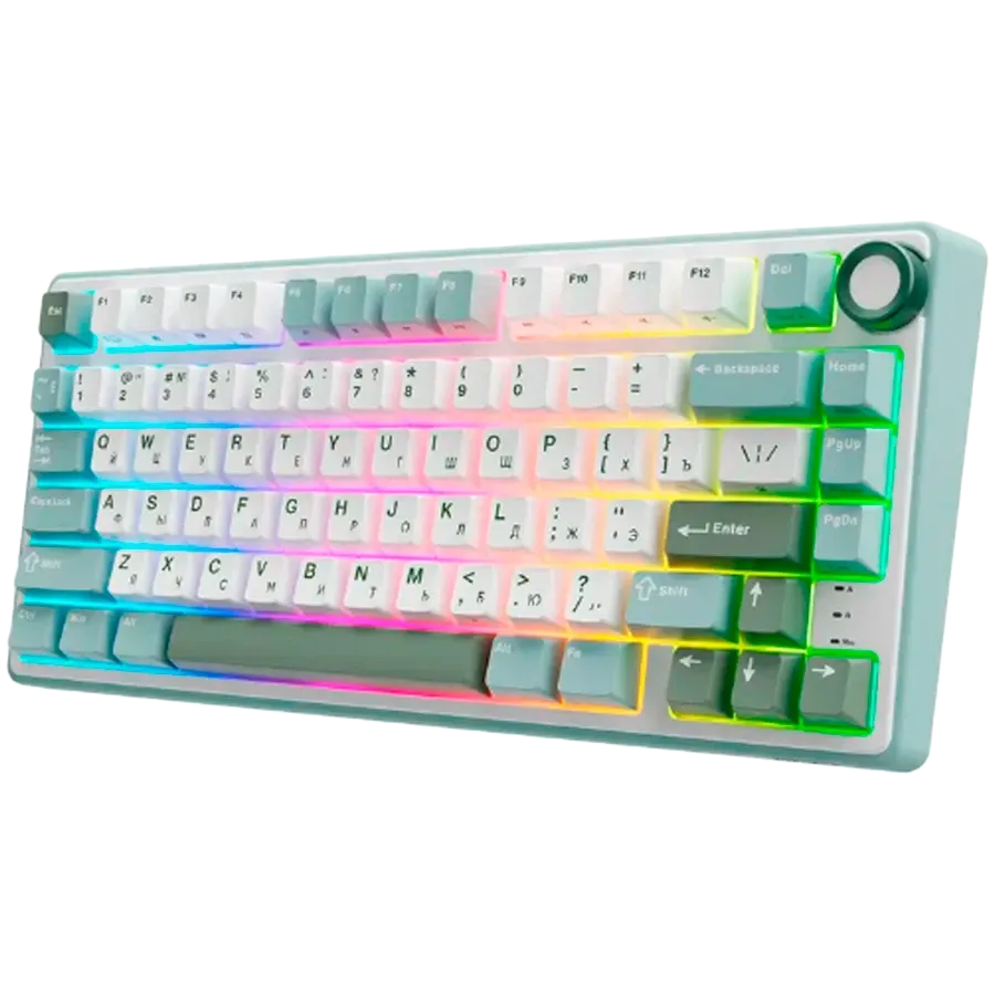 Геймърска клавиатура Royal Kludge R75 Sky Cyan K silver switch