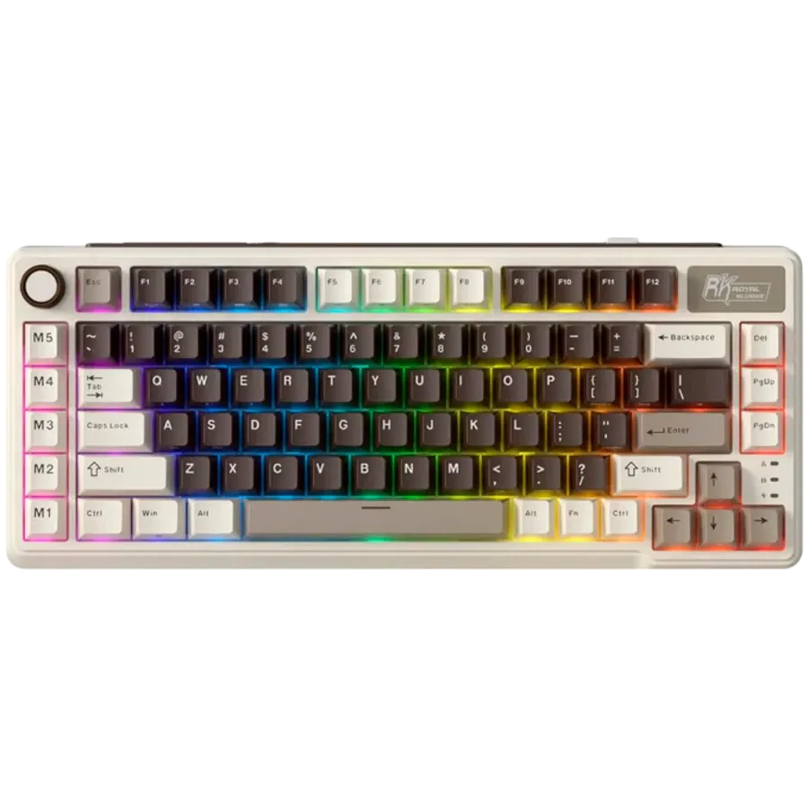 Геймърска клавиатура Royal Kludge RK L75 Mocha Grey Cream switch