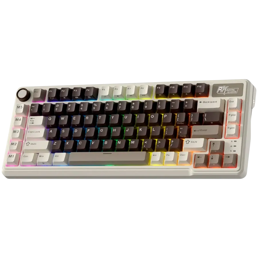 Геймърска клавиатура Royal Kludge RK L75 Mocha Grey Cream switch