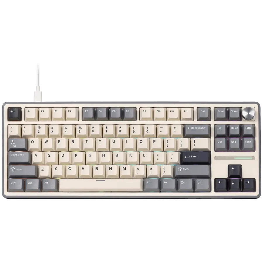 Геймърска клавиатура Royal Kludge R87Pro Half Grey Creamy switch