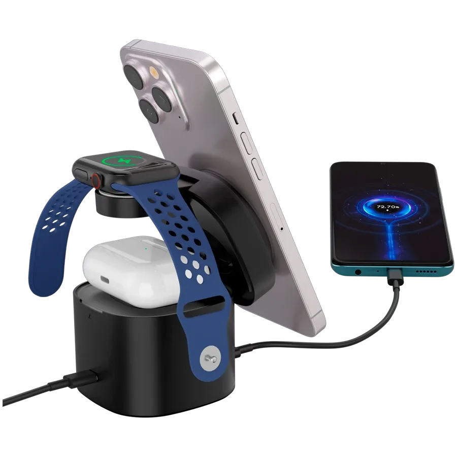 Безжично зарядно Canyon 4 in 1 Wireless Charging Stand (CNS-WCS405B)