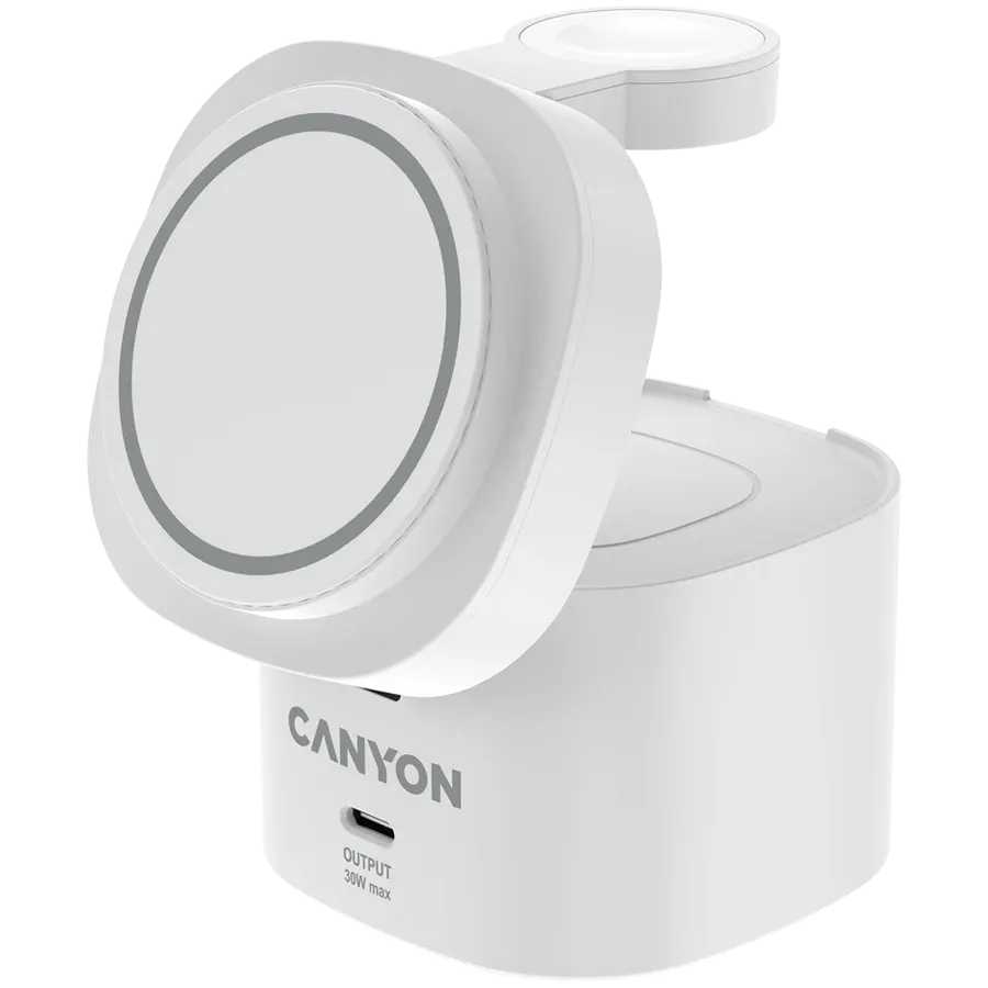 Безжично зарядно Canyon 4 in 1 Wireless Charging Stand (CNS-WCS405W)
