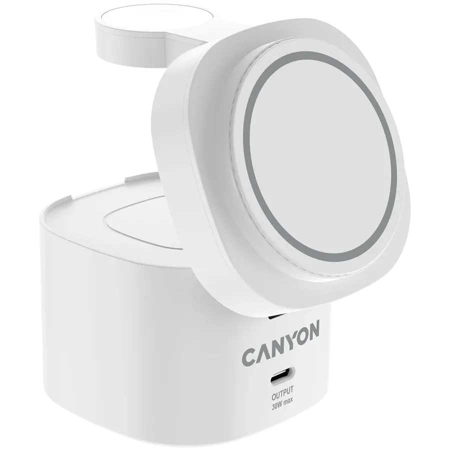Безжично зарядно Canyon 4 in 1 Wireless Charging Stand (CNS-WCS405W)