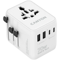 Зарядно устройство Canyon Travel Adapter OnTour 70 EU/UK/US/AUS 70W, бяло