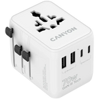 Зарядно устройство Canyon Travel Adapter OnTour 70 EU/UK/US/AUS 70W, бяло