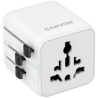Зарядно устройство Canyon Travel Adapter OnTour One EU/UK/US/AUS, бяло
