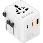 Зарядно устройство Canyon Travel Adapter OnTour 20 EU/UK/US/AUS 20W, бяло