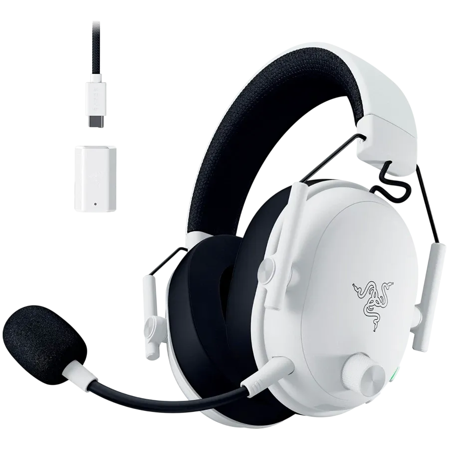 Геймърски слушалки Razer BlackShark V3, Wireless Esports, White Edition