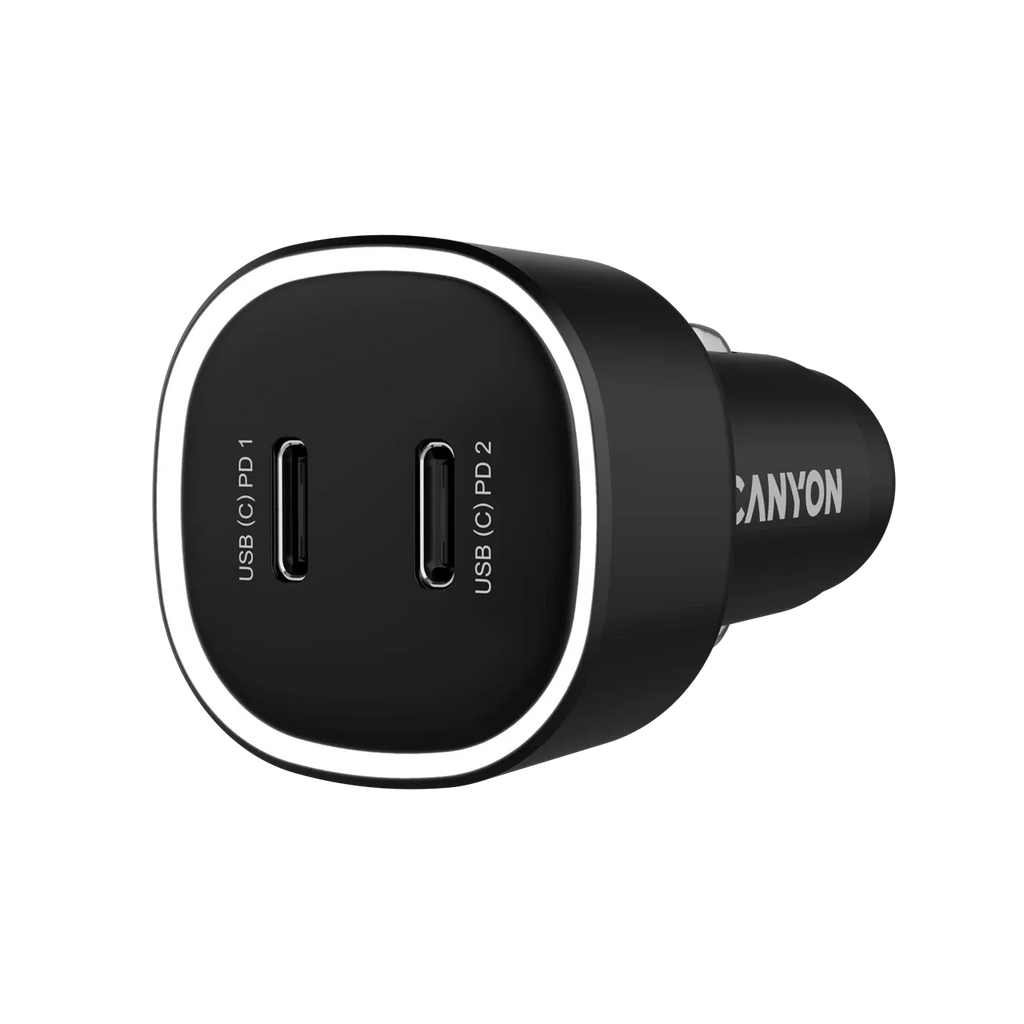 Зарядно за кола Canyon OnDrive 60 PD 60W 2xUSB-C, черно