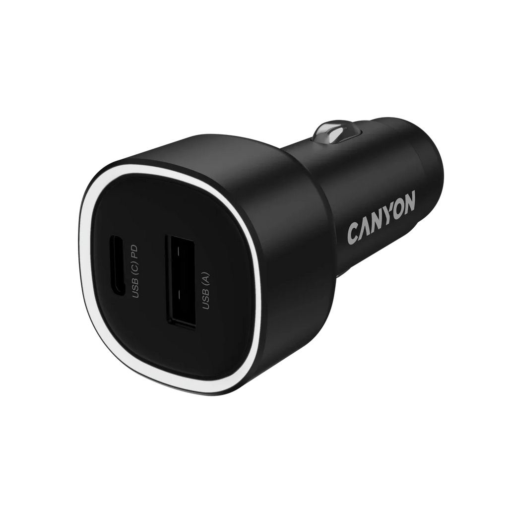Зарядно за кола Canyon OnDrive 85 PD 85W USB-A+USB-C, черно