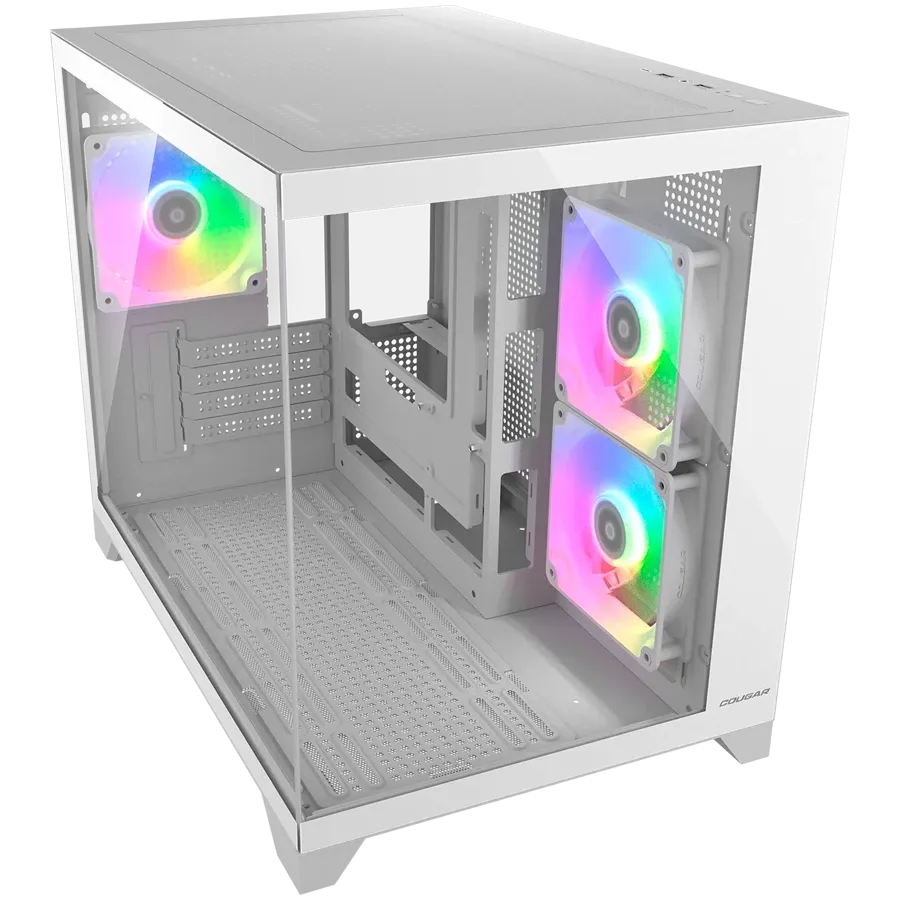 Компютърна кутия Cougar FV150 Mini RGB PC Case, Mid tower, бяла