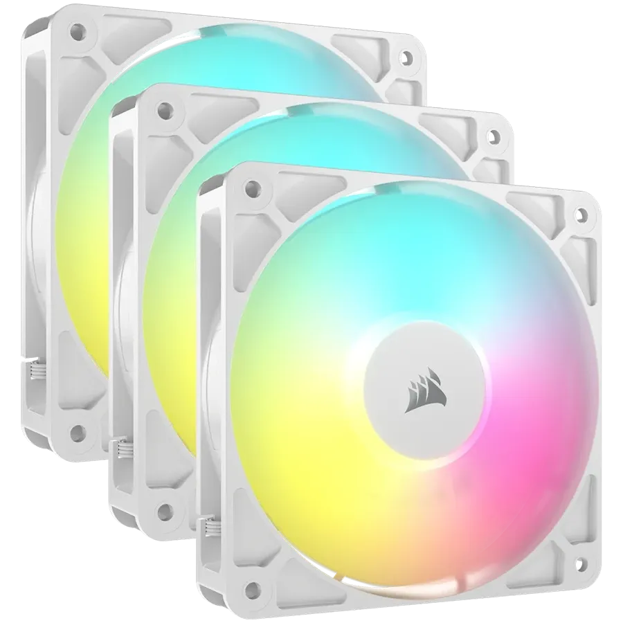 Вентилатор Corsair RS120 ARGB White, 120mm ARGB Fan, Triple Pack