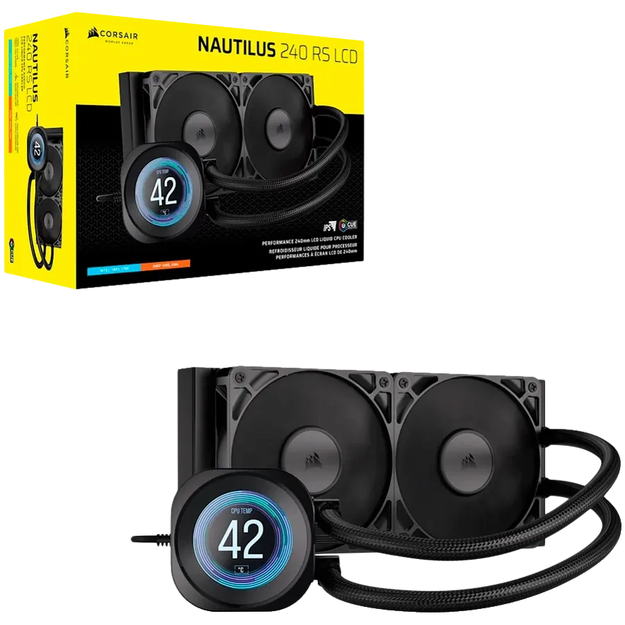 Охладител Corsair Nautilus 240 LCD, 240mm Radiator, Liquid CPU Cooler