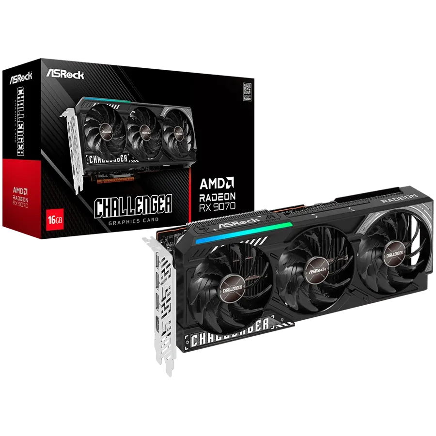 Видео карта ASRock AMD Radeon RX 9070 Challenger 16GB GDDR6 256-bit HDMI 3x DP