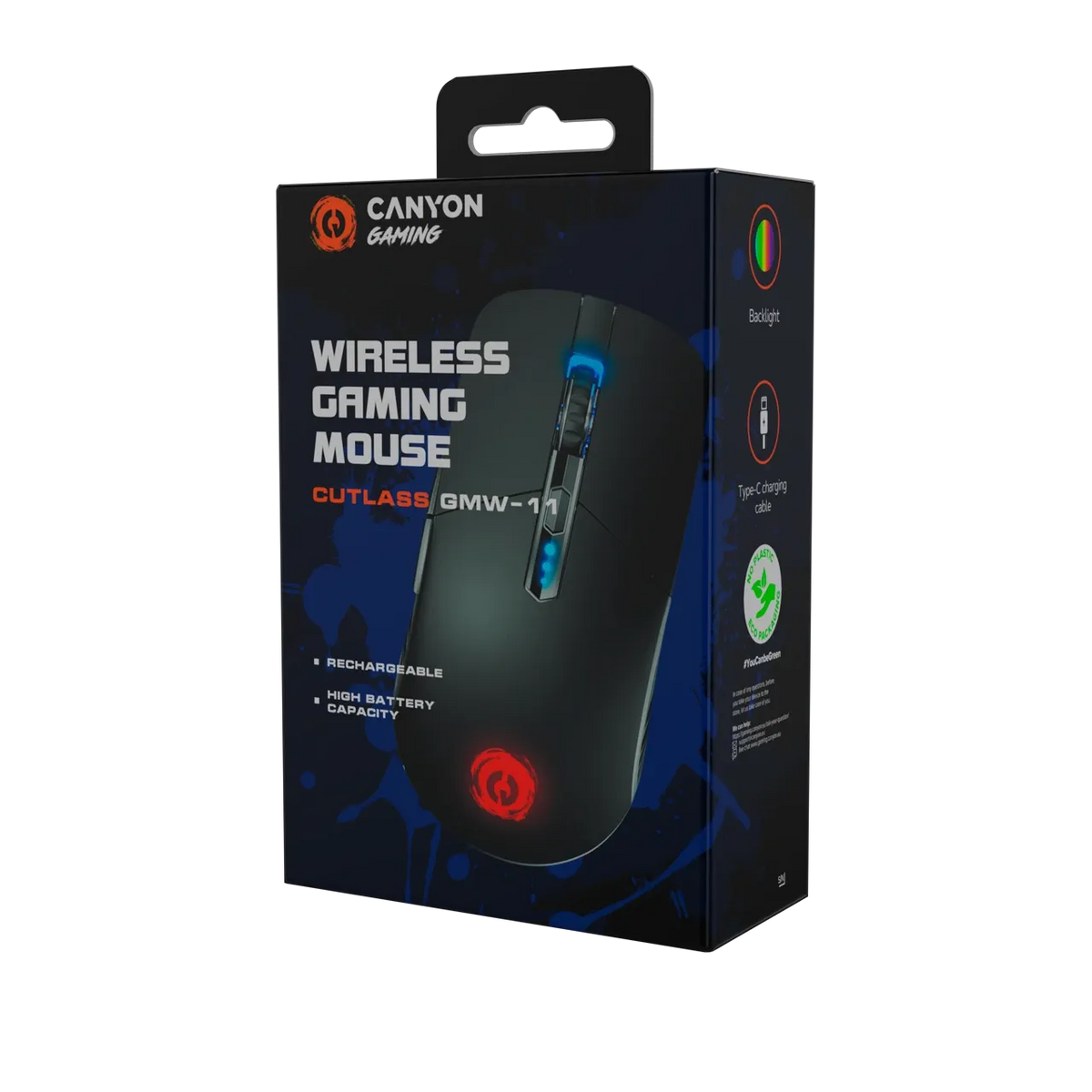 Геймърска мишка Canyon Cutlass max DPI 2400 RGB Wireless, черна