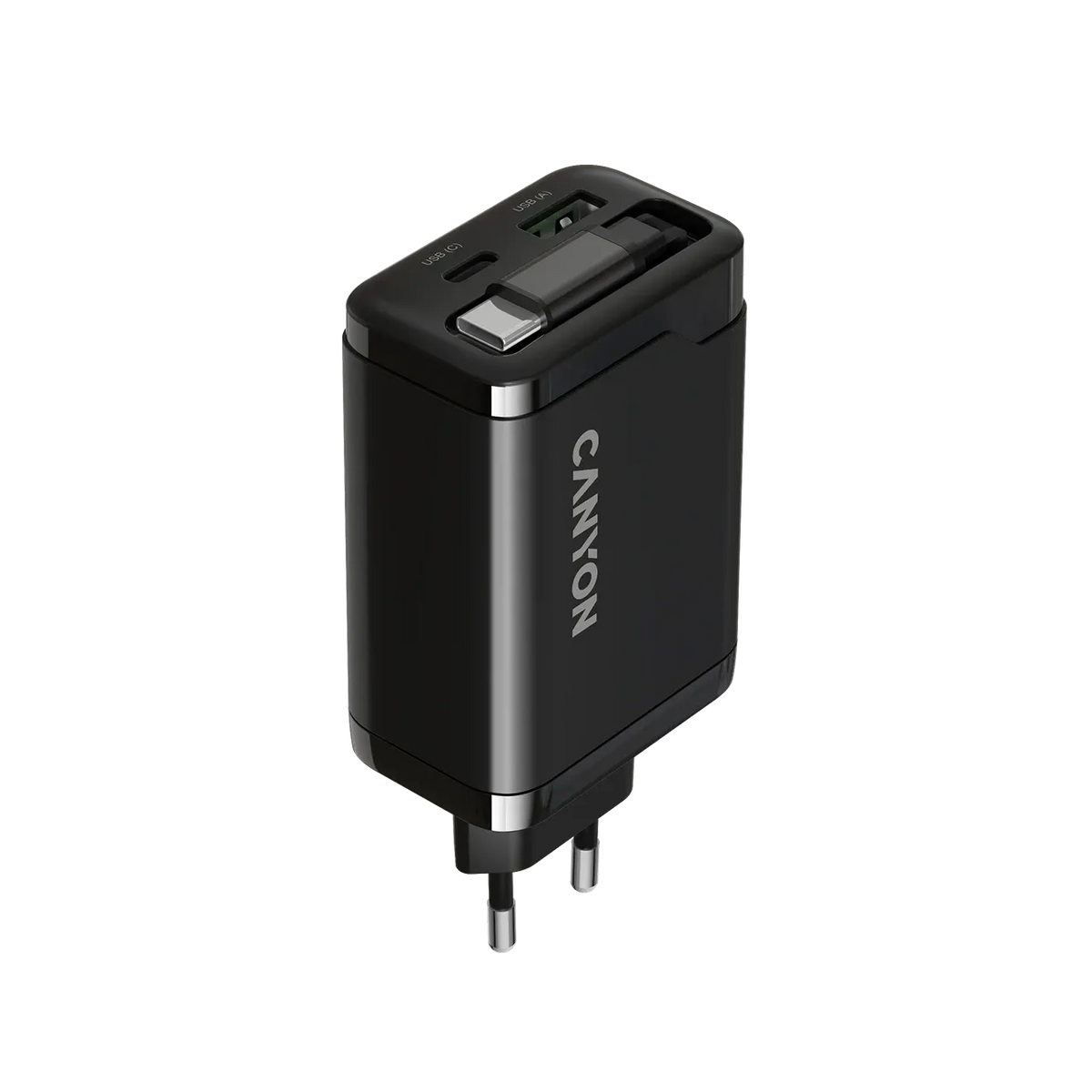Зарядно устройство Canyon charger OnCharge 65RC Build-In Cable USB-C 65W 1xPD (CNS-CURC65ACB)