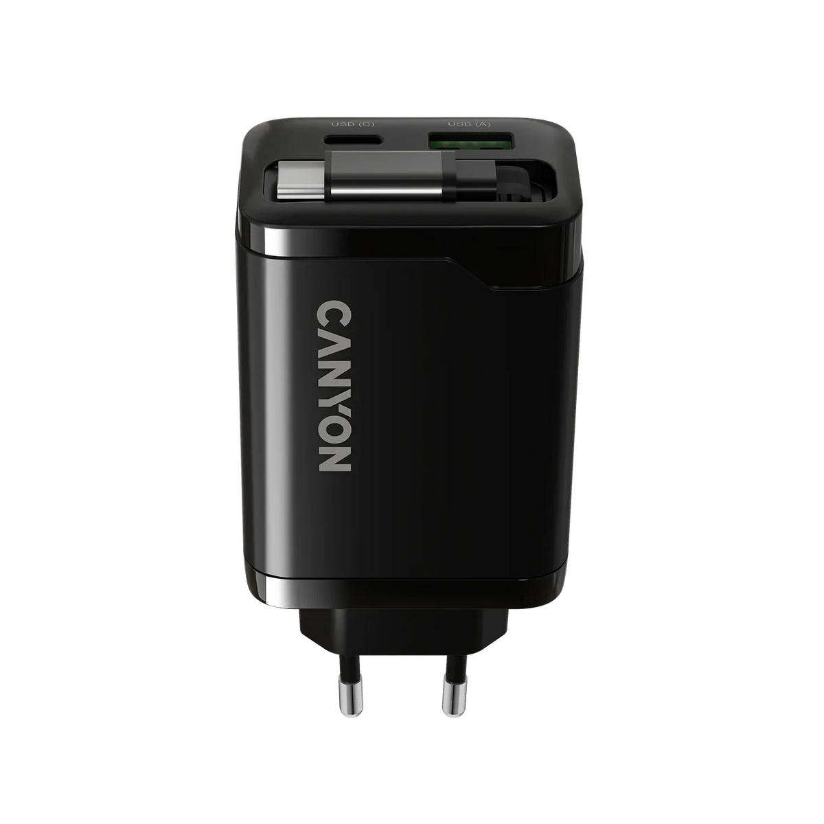Зарядно устройство Canyon charger OnCharge 65RC Build-In Cable USB-C 65W 1xPD (CNS-CURC65ACB)