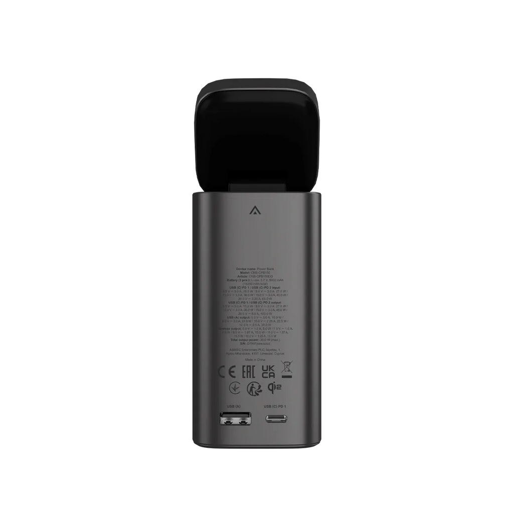 Външна батерия Canyon Qi2 magnetic OnPower 150 15000mAh Aluminium Dark, сива