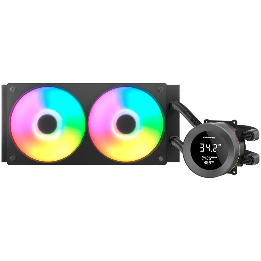 Охладител Cougar Poseidon Vistek ARGB 240 AiO Liquid Cooler, черен