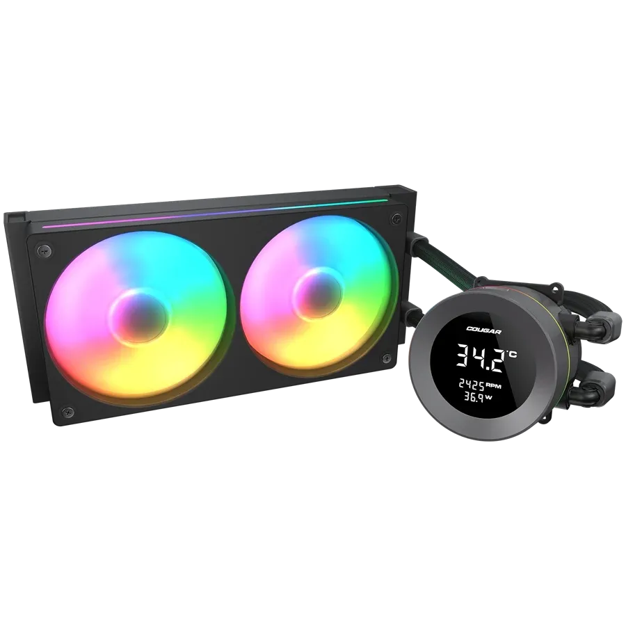 Охладител Cougar Poseidon Vistek ARGB 240 AiO Liquid Cooler, черен