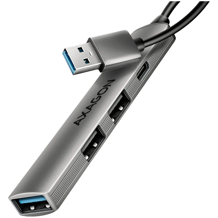 USB хъб Axagon HUE-STA ALU Strip USB-A 4 port hub