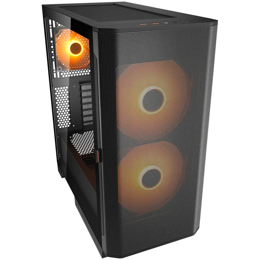 Компютърна кутия Cougar Airface FLO RGB PC Case, Mid Tower, черна