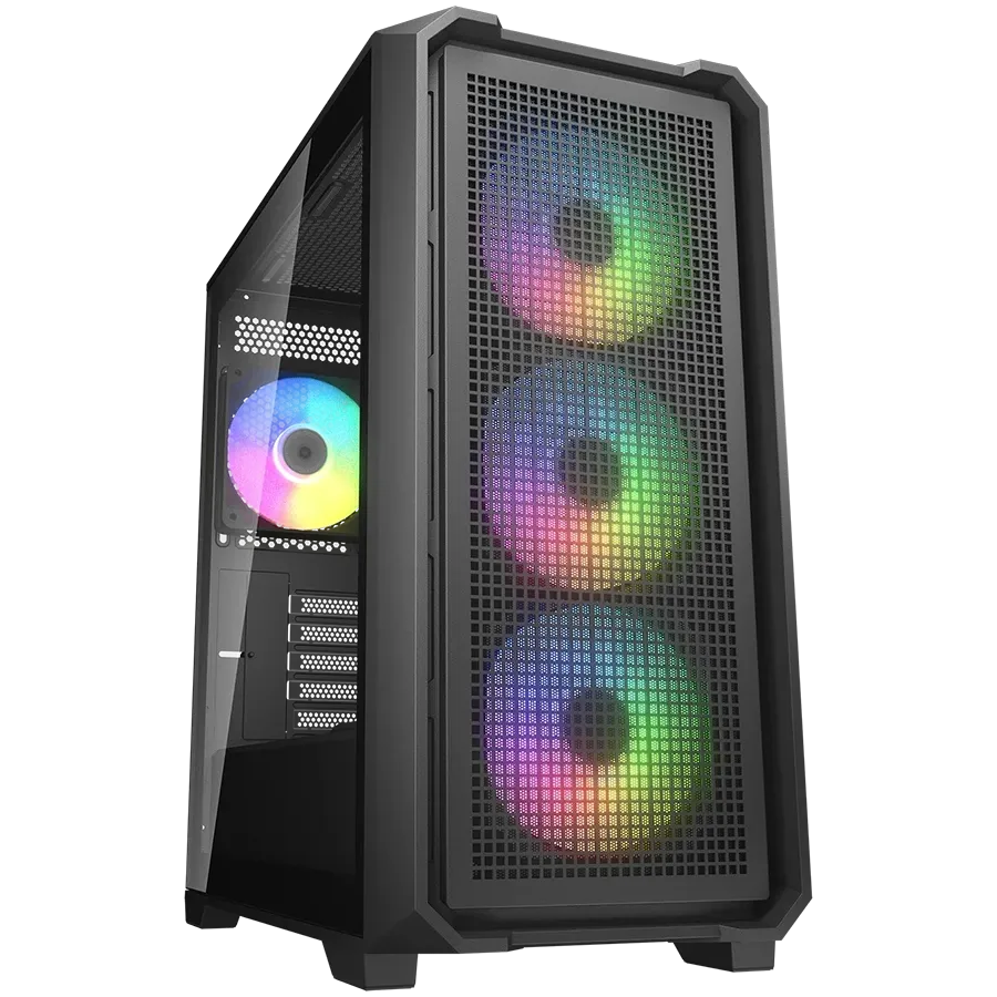 Компютърна кутия Cougar MX600 Mini V2 RGB PC Case, Mini Tower, черна