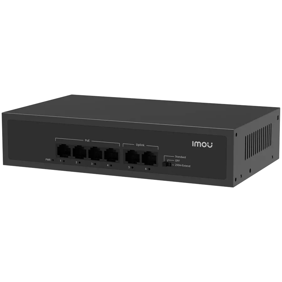 Суич Imou 6-port 100M unmanaged PoE Switch