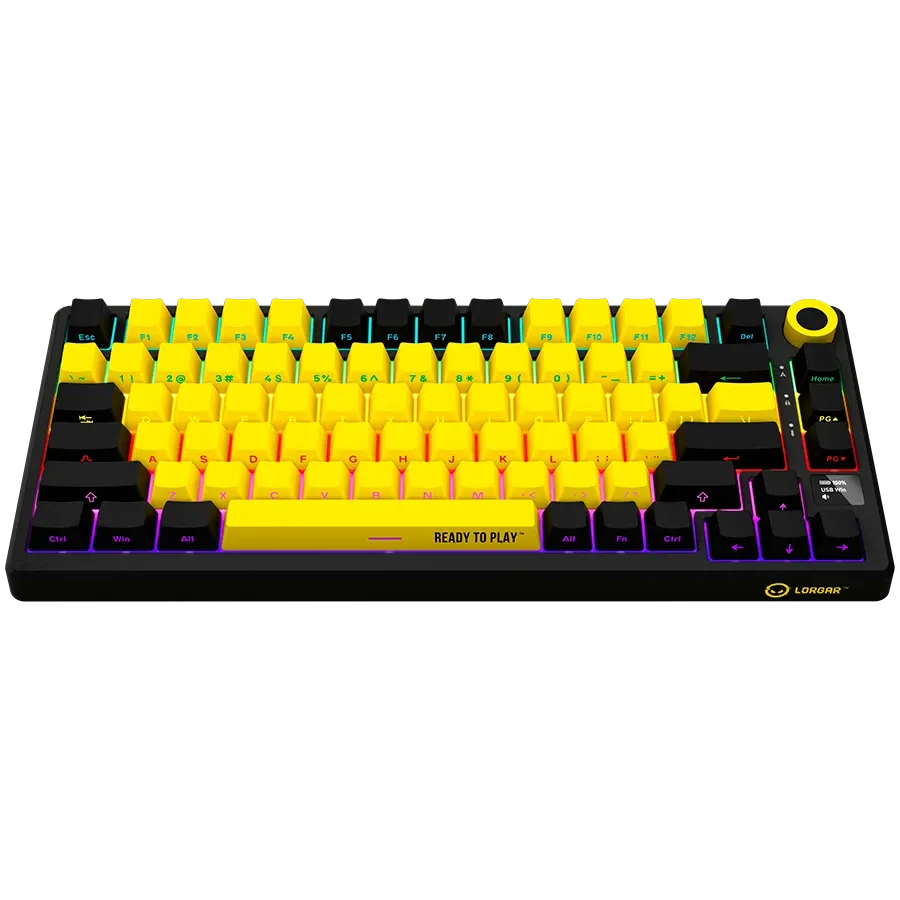 Геймърска клавиатура Lorgar KBP7075W, Wireless 75% Mechanical Pro (LRG-KBP7075W-YL-US)