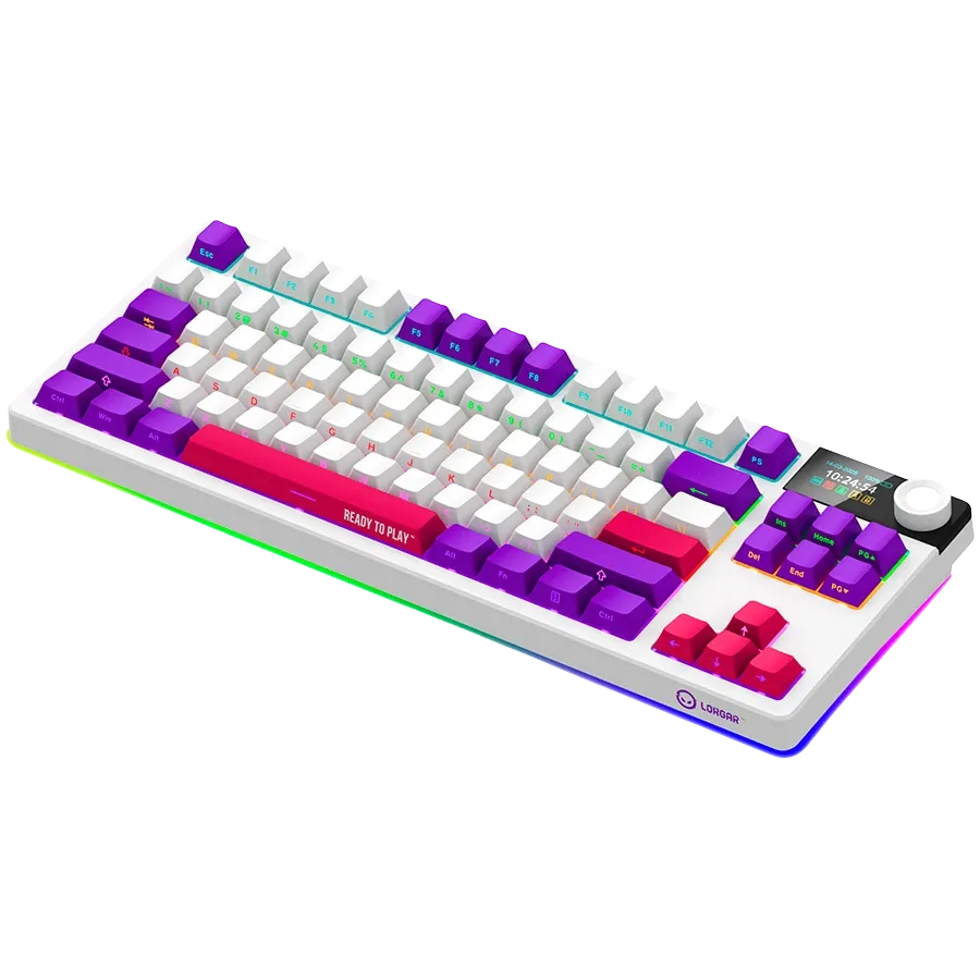 Геймърска клавиатура Lorgar KBP70TKLW, Wireless TKL Mechanical Pro (LRG-KBP70TKLW-WH-US)