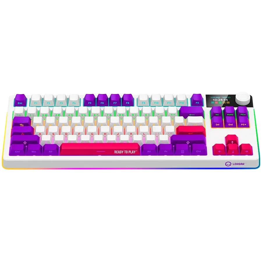 Геймърска клавиатура Lorgar KBP70TKLW, Wireless TKL Mechanical Pro (LRG-KBP70TKLW-WH-US)