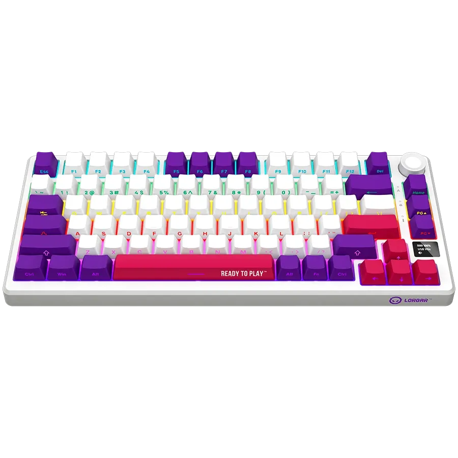 Геймърска клавиатура Lorgar KBP7075W, Wireless 75% Mechanical Pro (LRG-KBP7075W-WH-US)