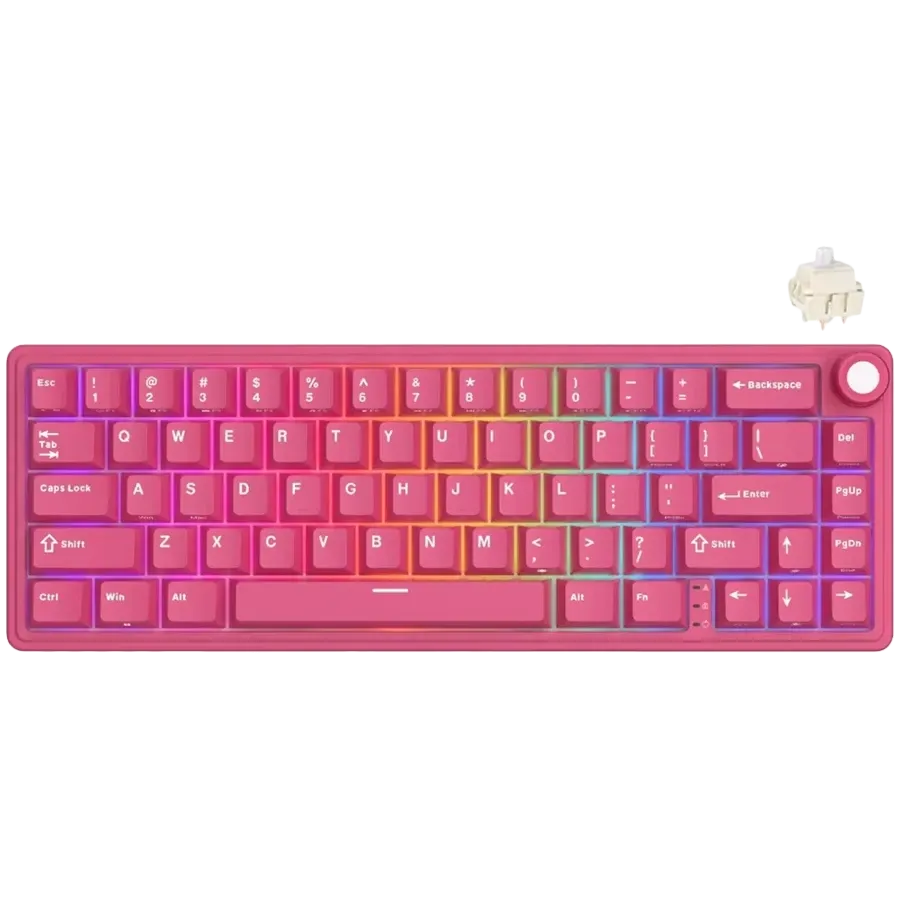 Геймърска клавиатура Royal Kludge R65 Berry Red Cream Switch