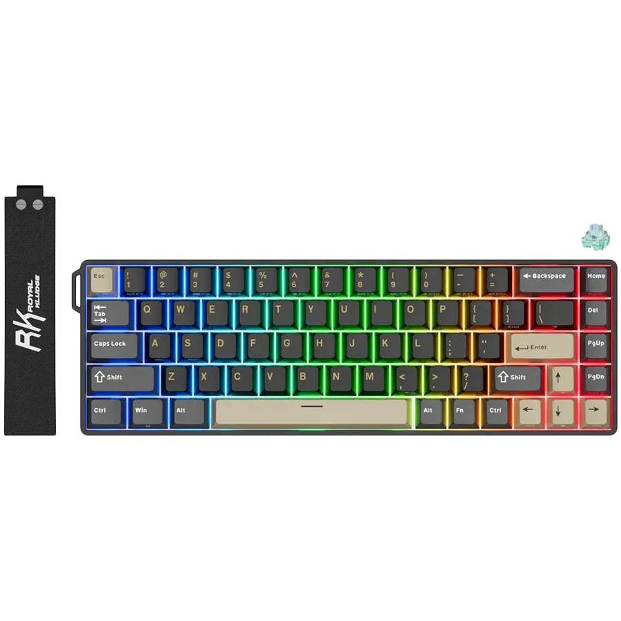 Геймърска клавиатура Royal Kludge RK68 HE Phantom Mint switch