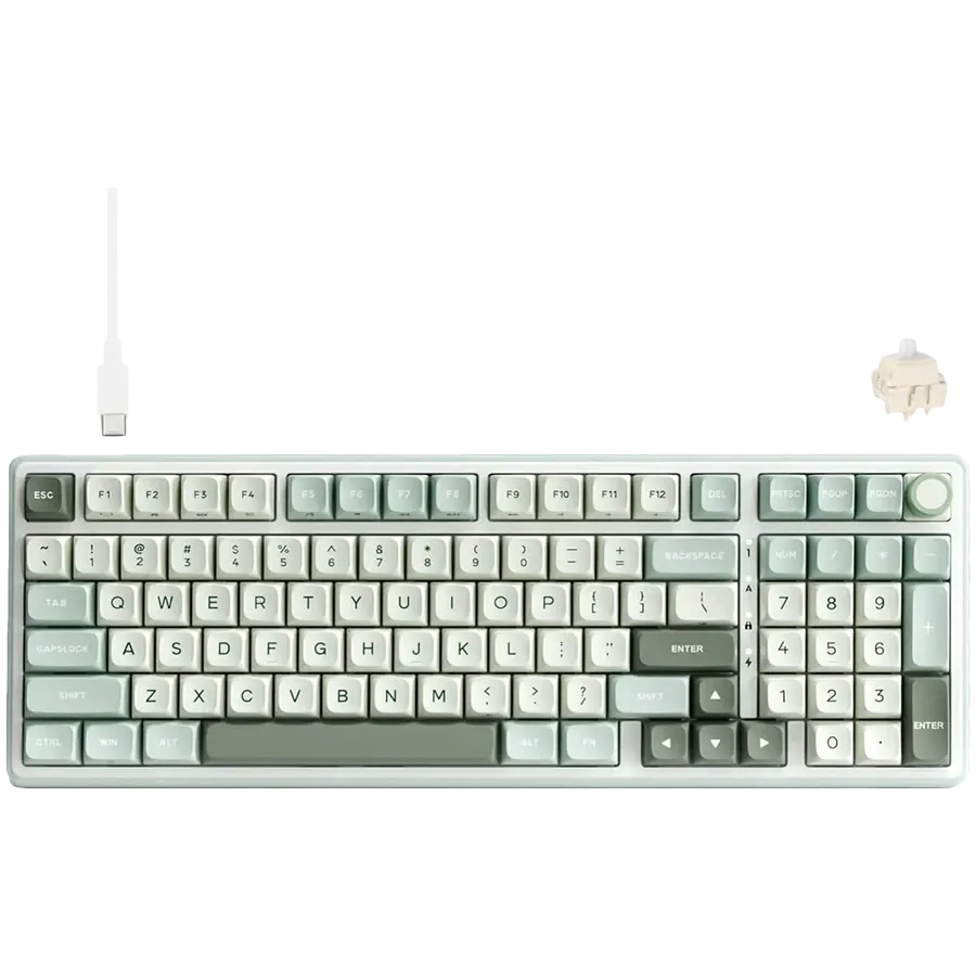 Геймърска клавиатура Royal Kludge RK R98Pro Sky Cyan Cream switch