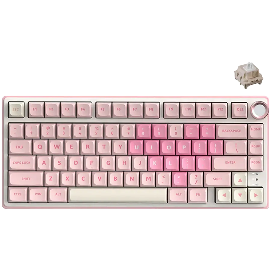 Геймърска клавиатура Royal Kludge R75 Pink Melody Cream switch