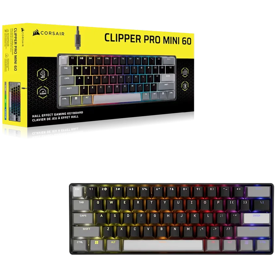 Геймърска клавиатура Corsair Clipper PRO MINI 60-CORE-BLK