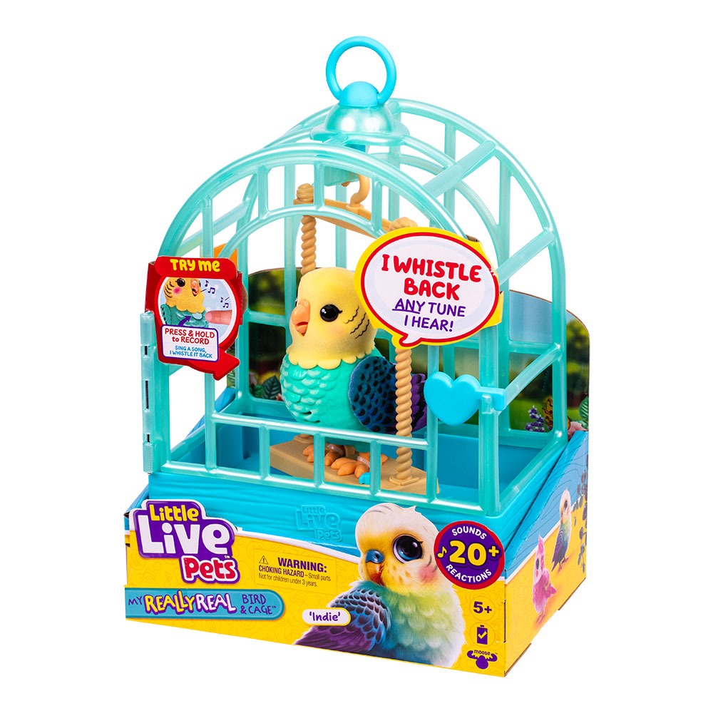 Little Live Pets Really Real Bird Интерактивно Пиле в Клетка Indie