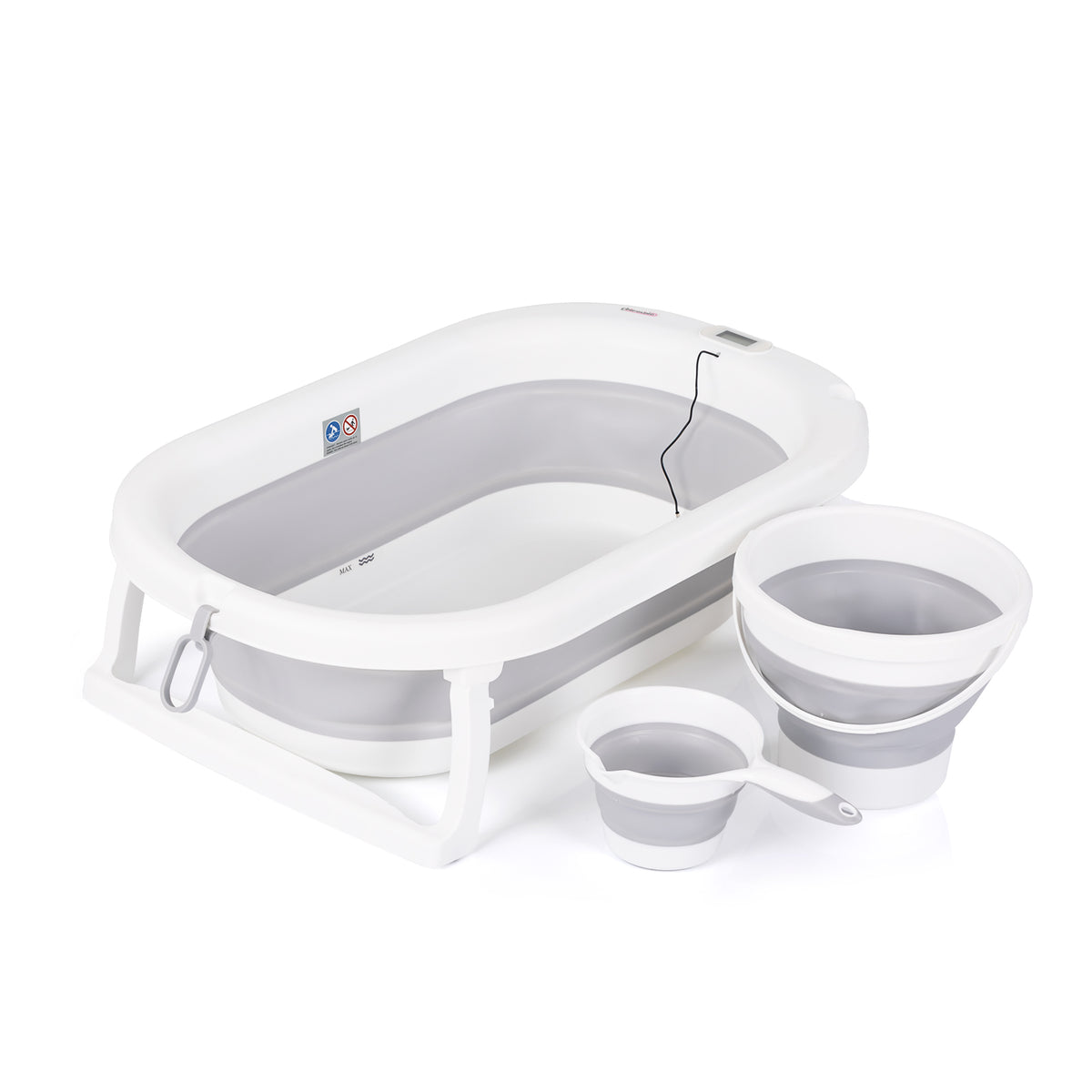 Chipolino Сгъваема вана Bubble Spa 3в1/терм. -сива