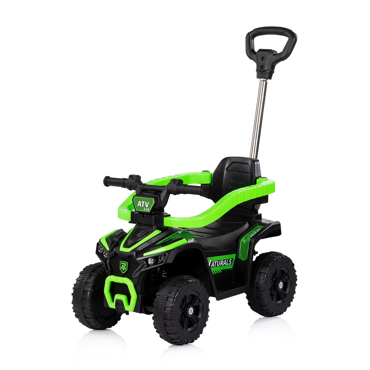Chipolino Количка за яздене с дръжка "ATV - Зелен