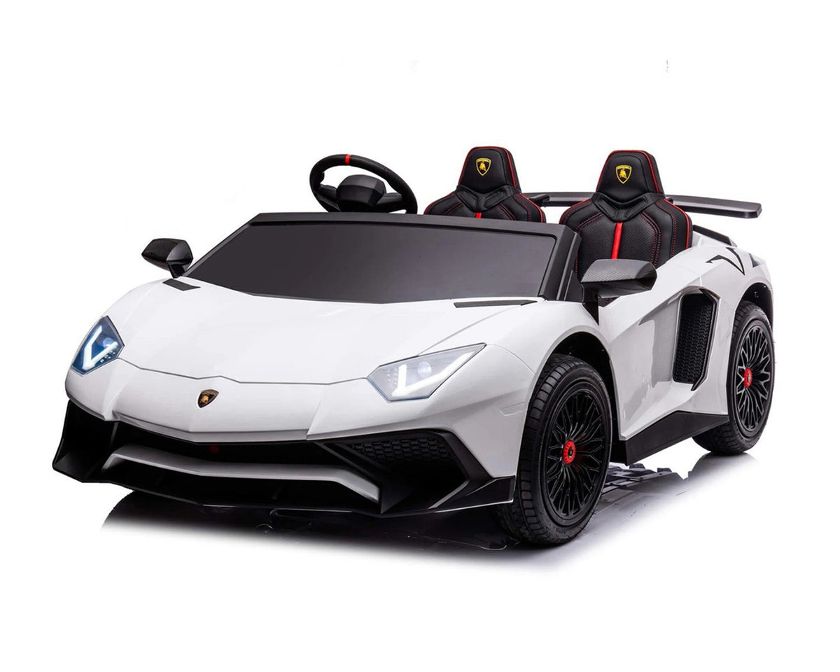 KikkaBoo Акумулаторна кола Licensed Lamborghini Aventador SVJ White + батерия 24V/10AH