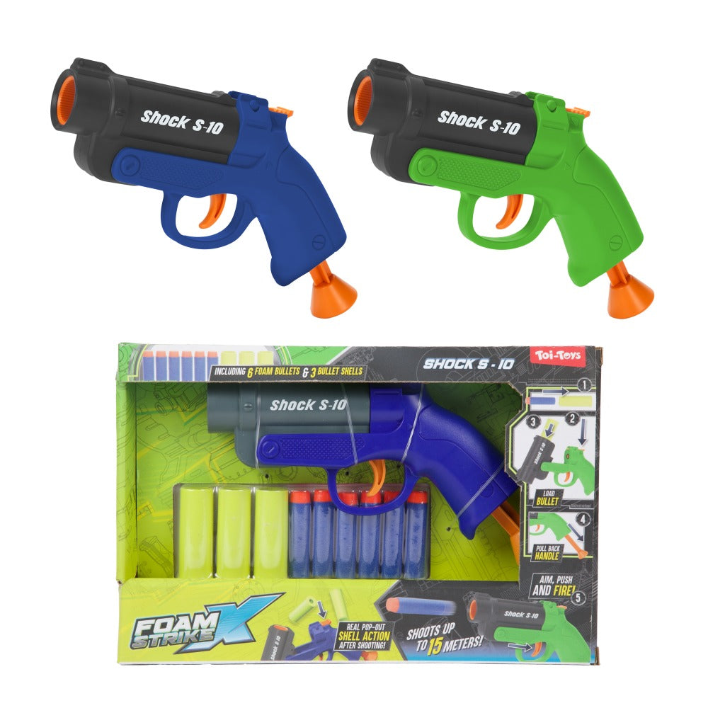 TToys Foam Strike X Пистолет Shock S 10 с Меки Стрели