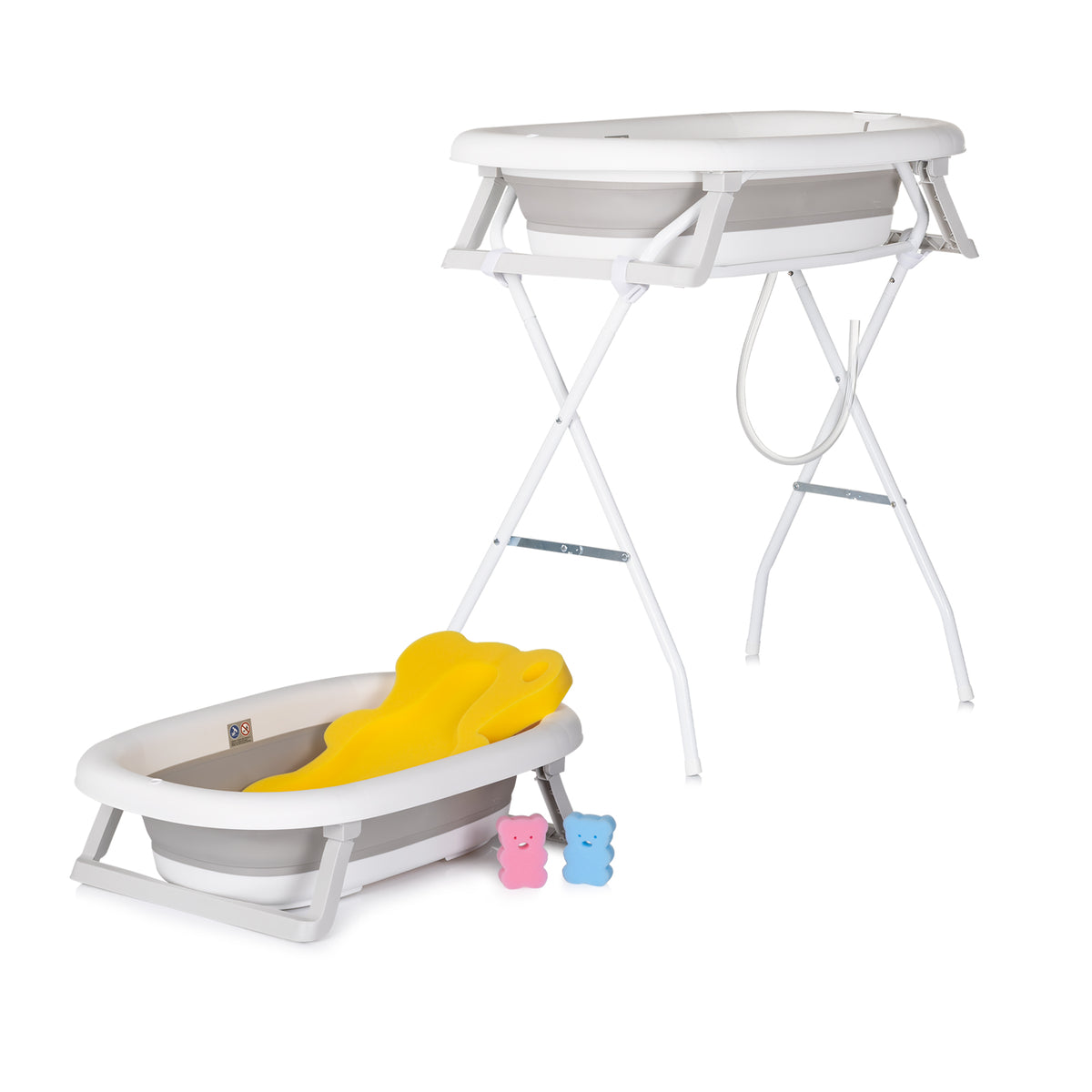 Chipolino Вана с матраче и стойка MiniSpa 78 см, сива