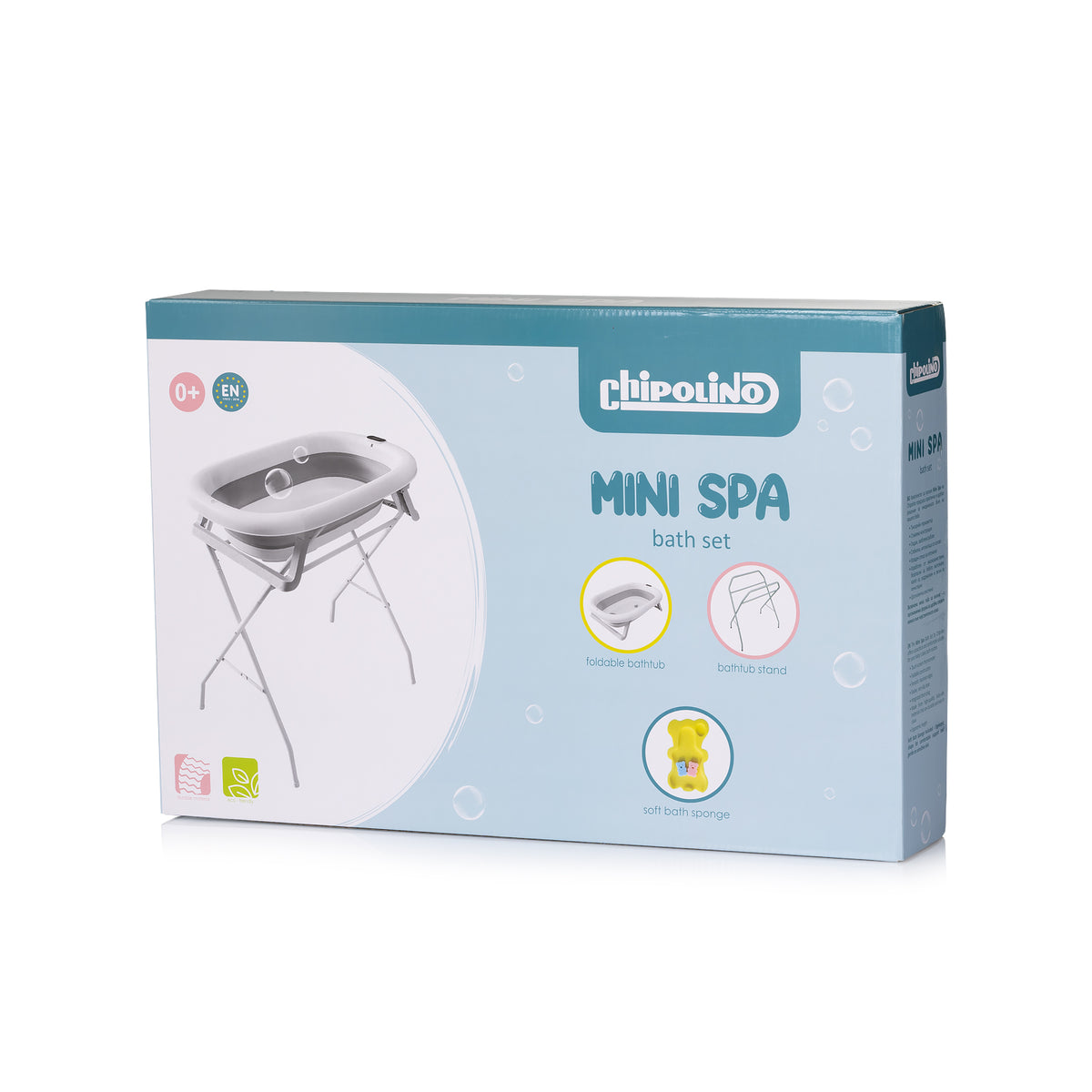 Chipolino Вана с матраче и стойка MiniSpa 78 см, сива
