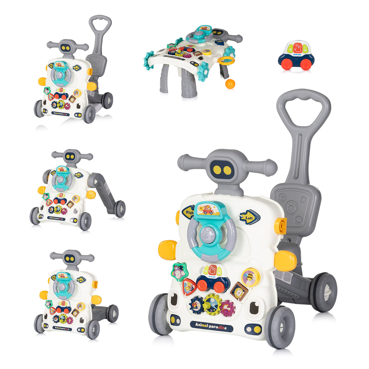 Chipolino Музикална играчка на колела Мулти, сива