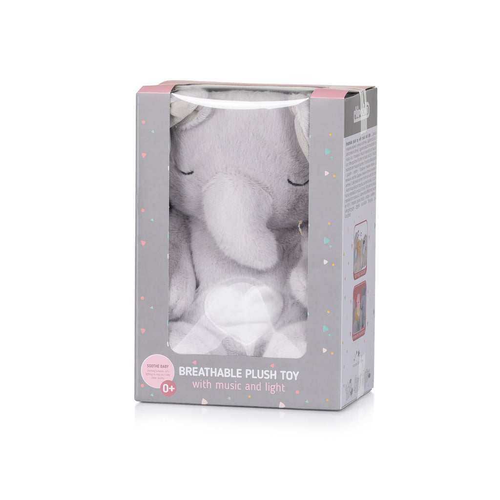 Chipolino Дишаща плюшена играчка с музика и светлина Слонче